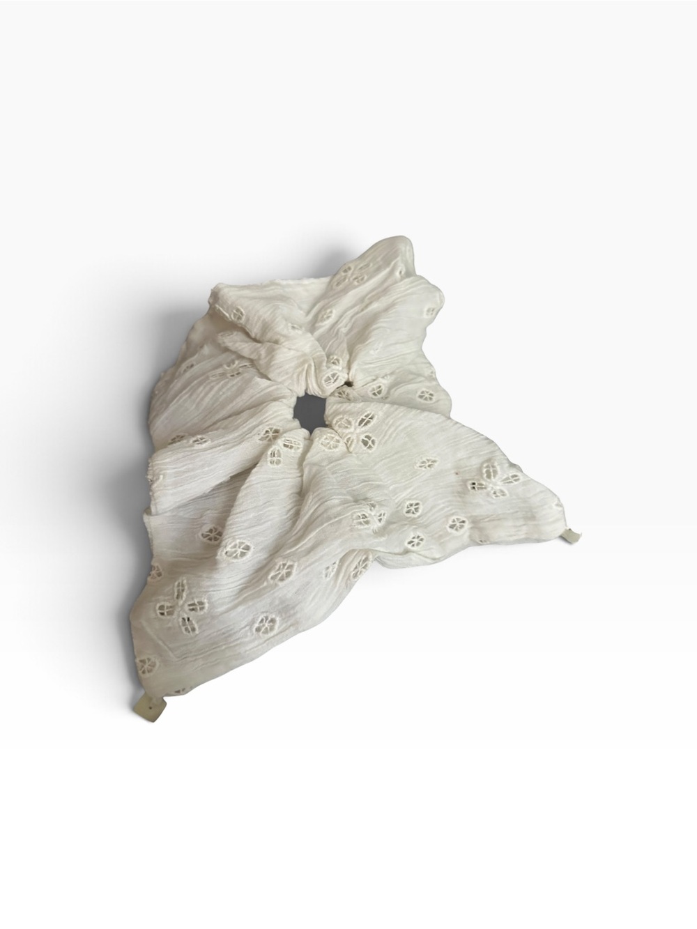 Free People Ivory Eyelet Bow Scrunchie Hair Accessory